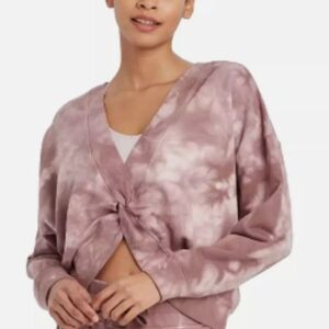 JOYLAD Women's Reversible French Terry Pullover Sweatshirt In Mocha Tie Dye 0025